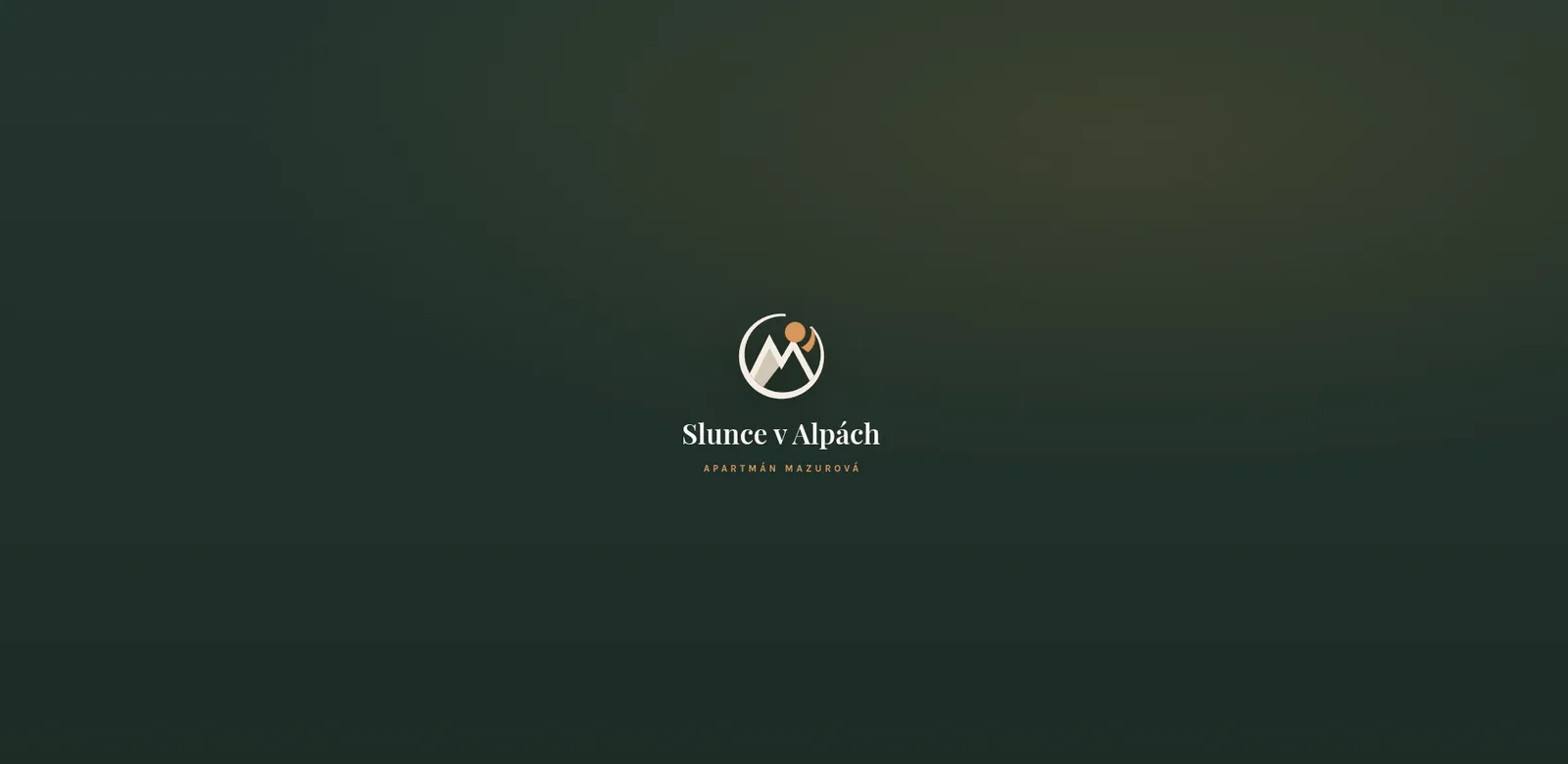 Uvítací stránka webu Slunce v Alpách v režimu ve výstavbě